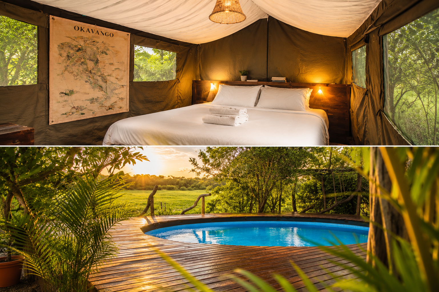 Safari tent with plunge pool